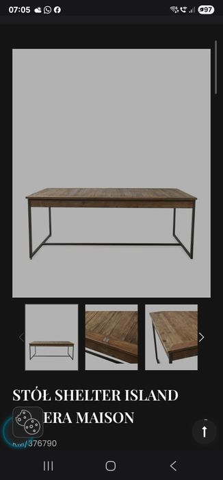 Stół SHELTER ISLAND Riviera Maison rozkładany