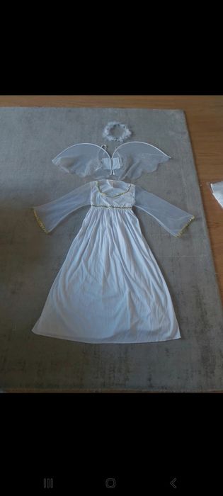 Strój aniołka skrzydełka aureolka jasełka przebranie bal Świętych