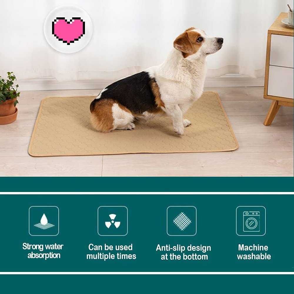 2X Tapetes de treino para cão absorvente reutilizáveis 90x70 cm