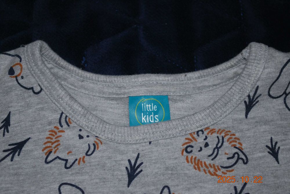 Szara bluza z długim rękawem, miła r.110/116