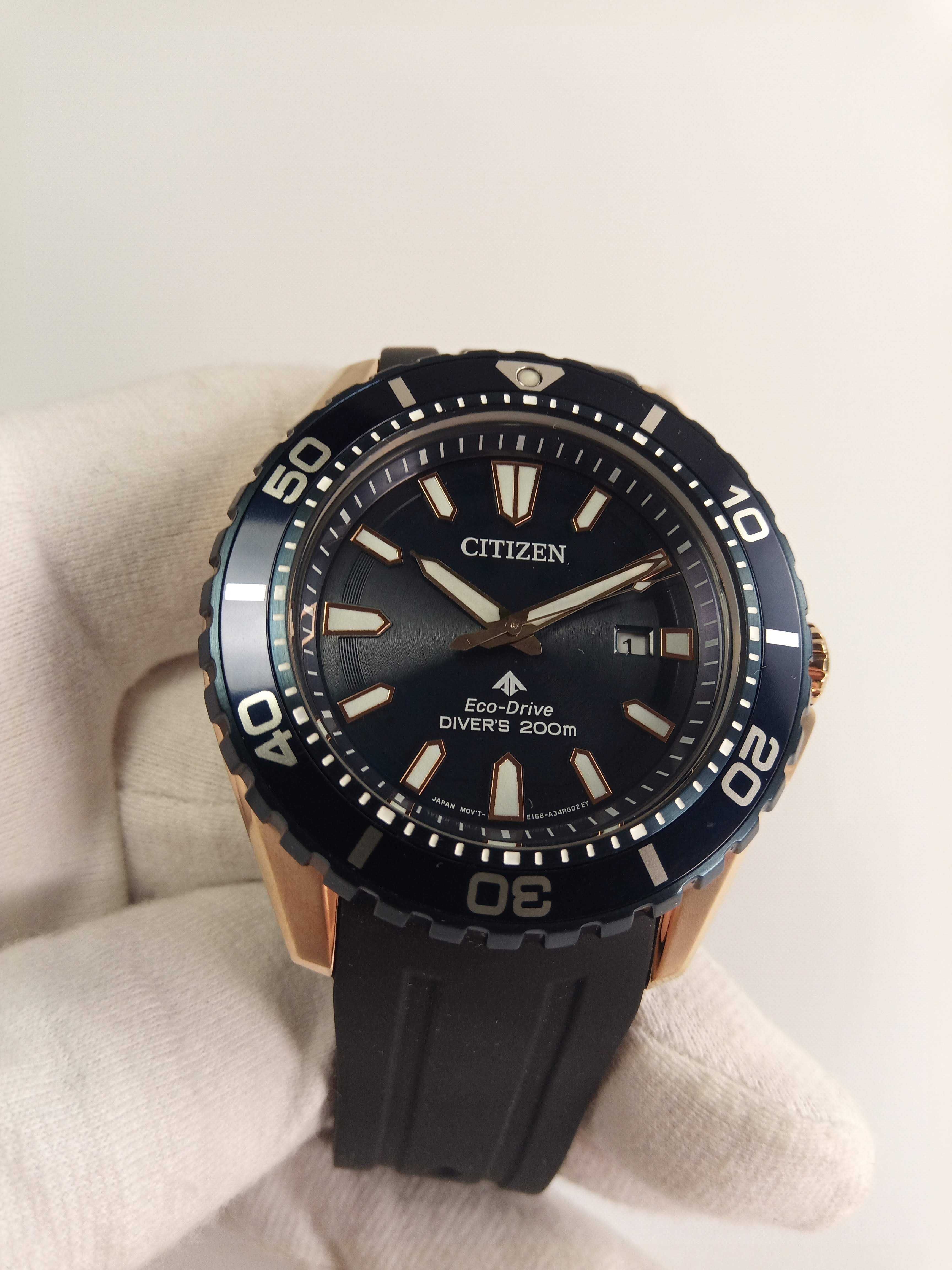 Японские мужские 200м дайверы Citizen Eco-Drive BN0196-01L, годинник