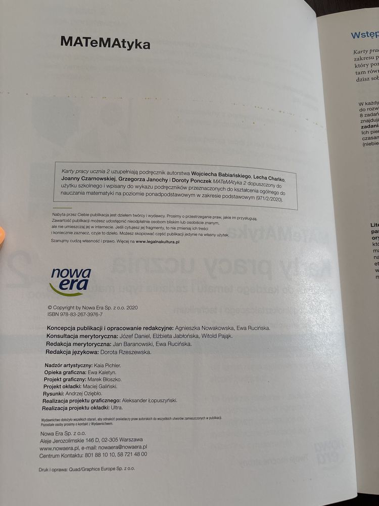 Matematyka 2 Karty pracy ucznia podstawa
