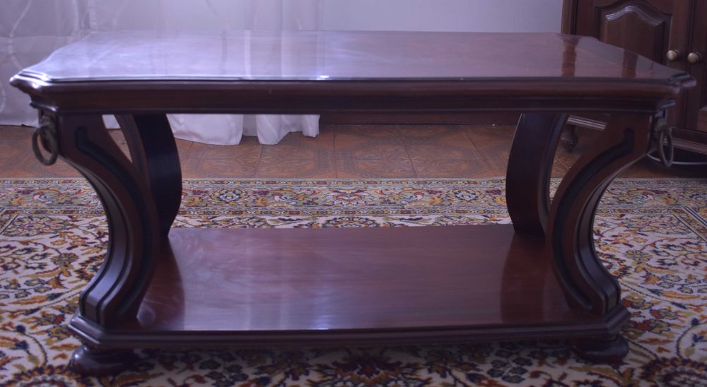 Mesa de centro, móvel de televisão em madeira
