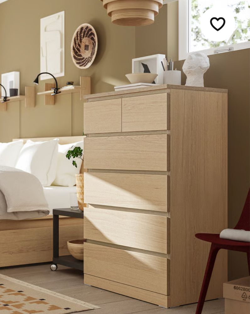 Cómoda Malm Ikea 6 gavetas