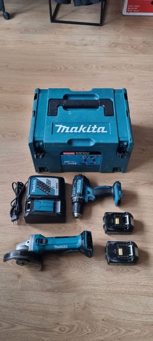 Zestaw Makita Lxt 18v 2xWkretarka+szlifierka+2 aku+3ładowarki+2skrzyn