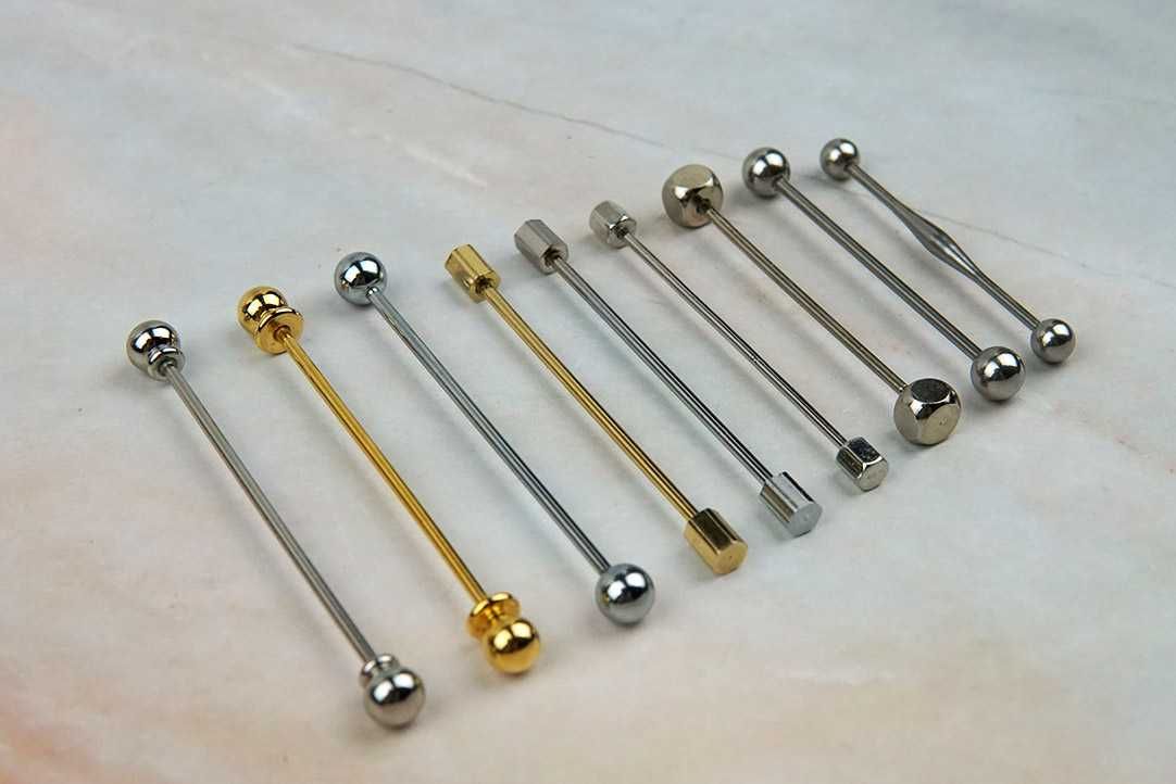 NOWA szpilka collar pin do koszul spinki eleganckie srebrna złota