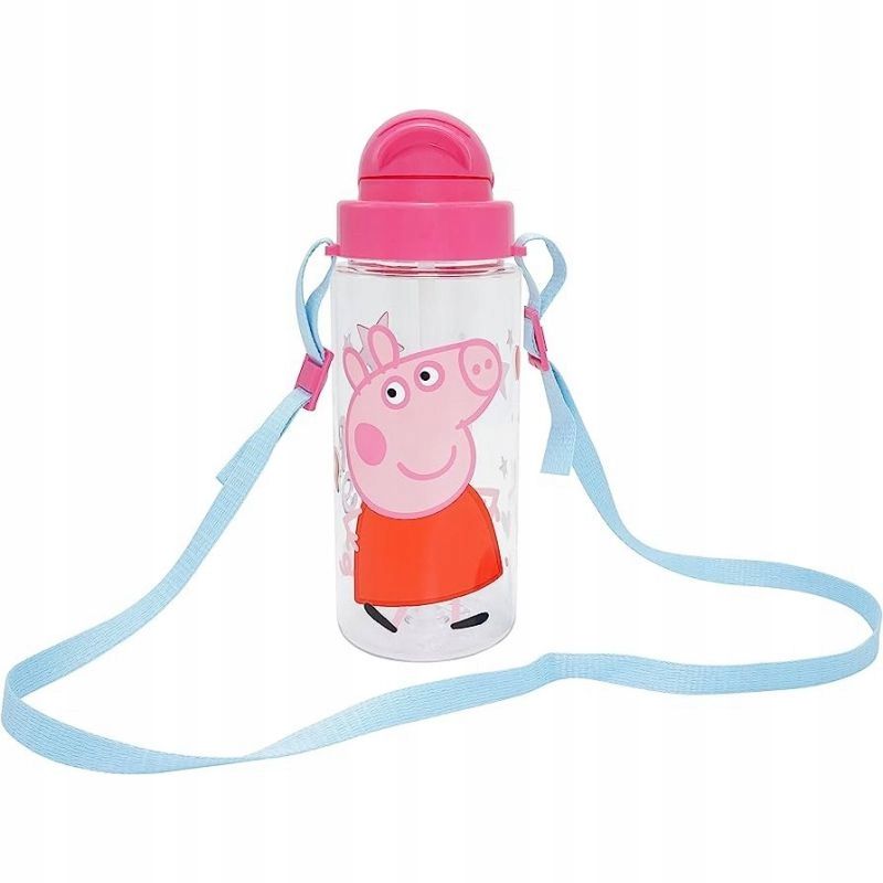 Bidon Świnka Pepa Peppa Pig butelka z paskiem i rurką z Tritanu