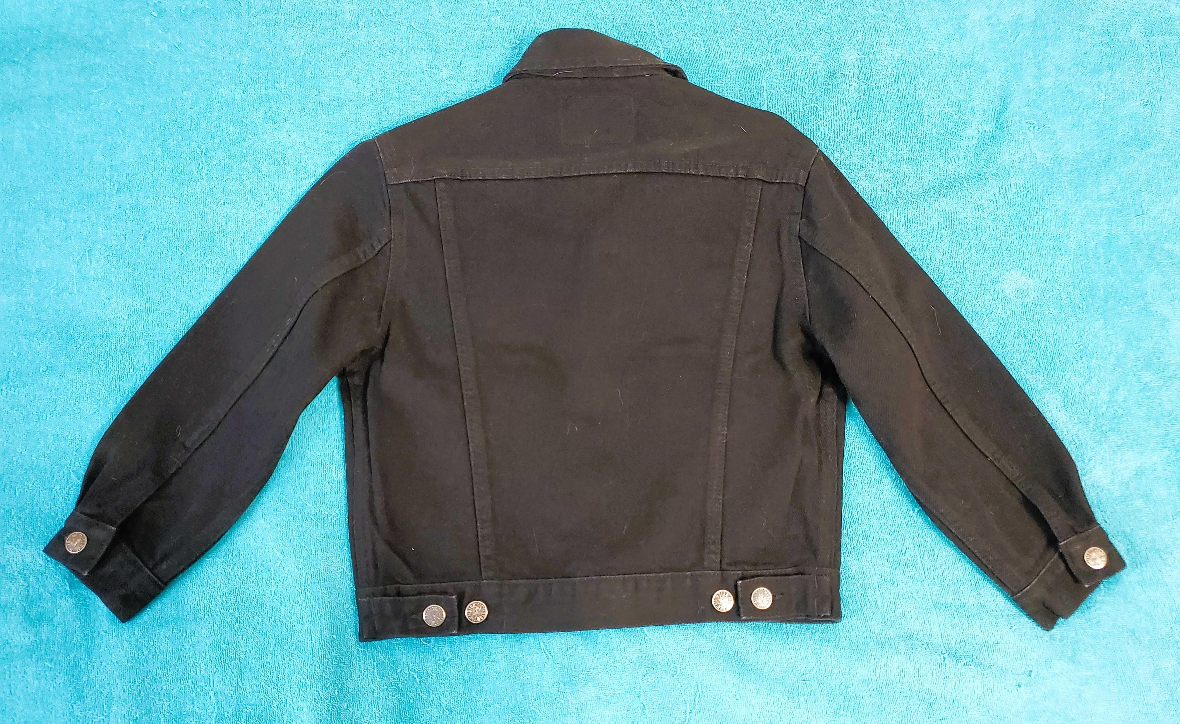 Новая Куртка джинсовая MOTOR JEANS для мальчика 7 лет, черная.
