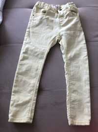 Spodnie Zara 104  jak nowe Zółte jeans