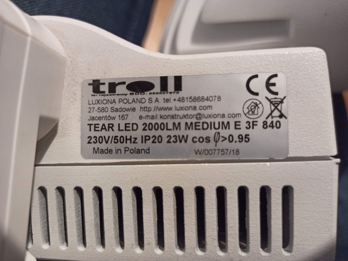 2 Lampy luxiona poland tear LED 2000lm medium e 3f 840 23W