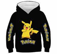 Bluza pokemon z kapturem 130cm 7-10 lat czarna nowa