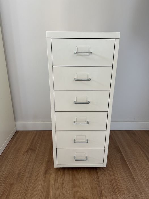 IKEA HELMER bloco de gavetas branco com rodízios