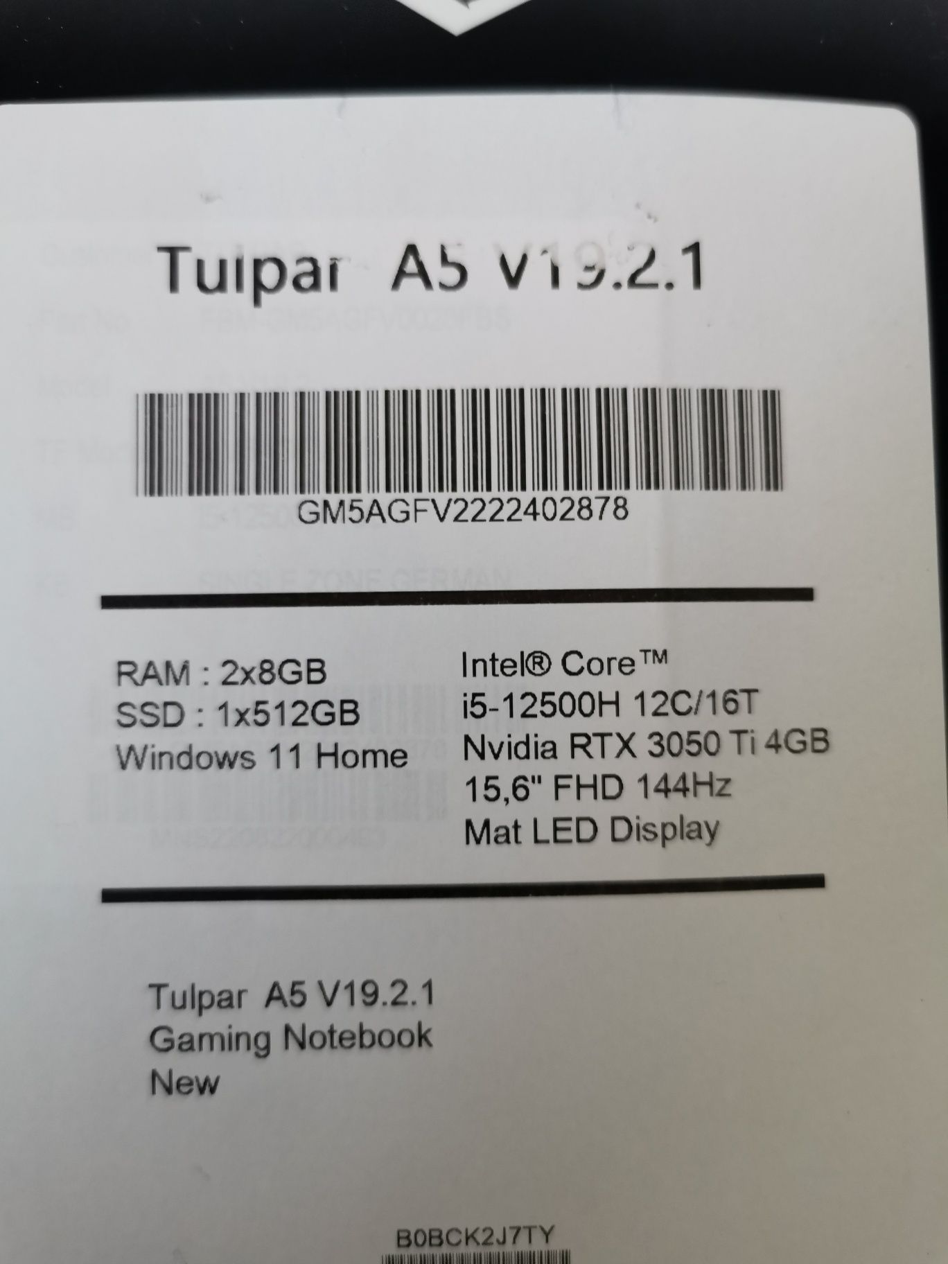 Laptop gemingowy Tulpar
