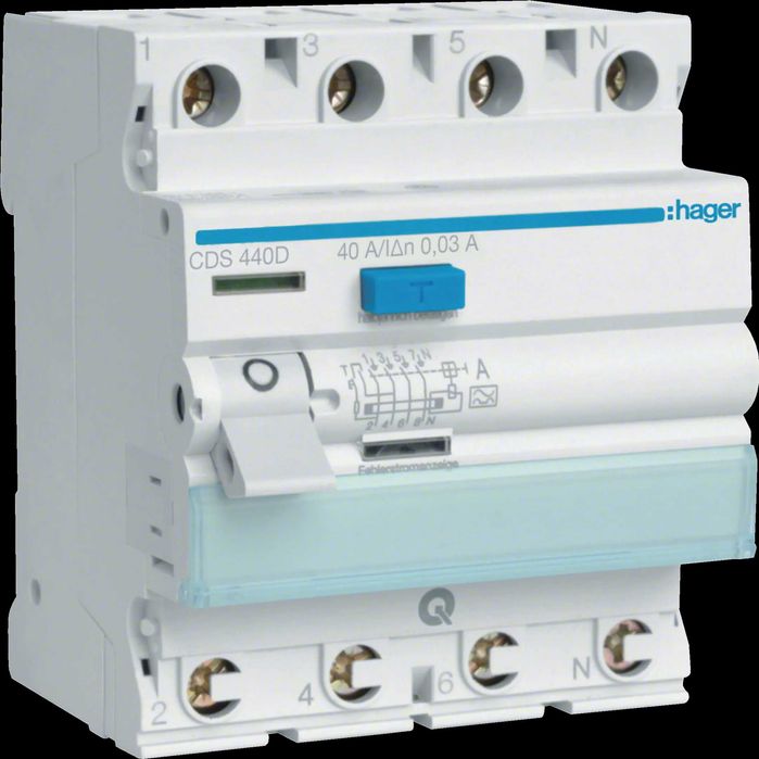 HAGER CDS440D - 3P+N 40A/30mA Typ A QuickConnect 2szt.