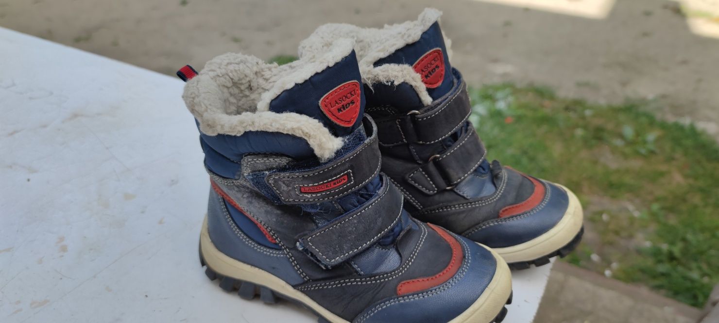 Buty/ kozaki skórzane zimowe dla chlopca  Lasocki - i rozmiar 28