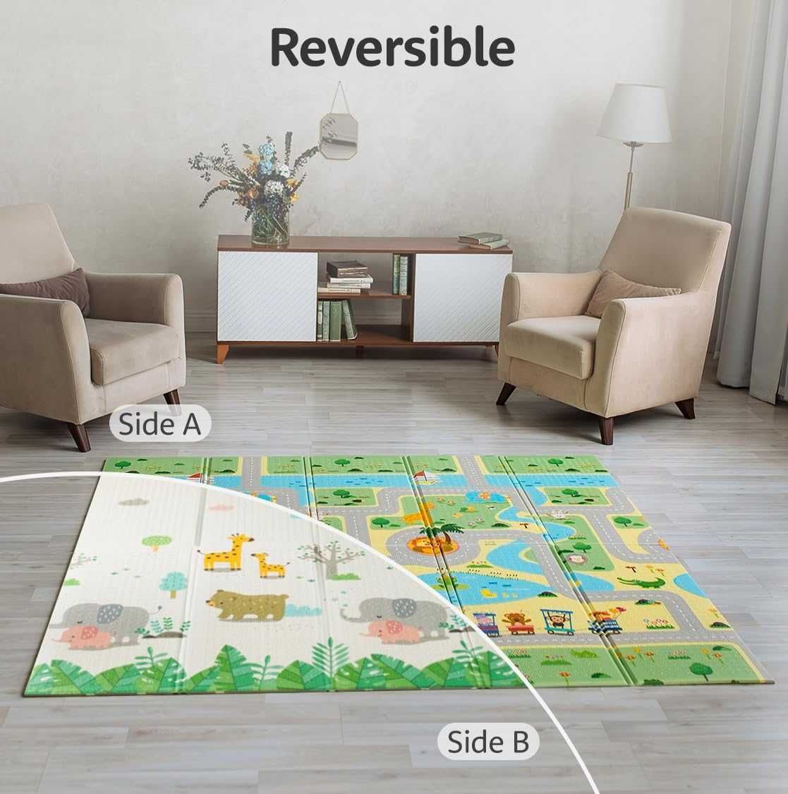 mikmel mata do zabawy dla dzieci edukacyjna piankowa 150x180x1cm 2str.