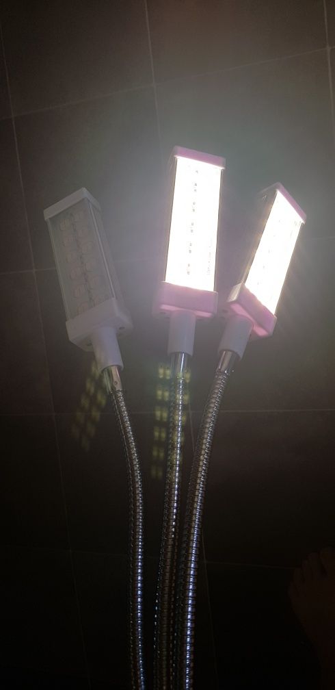 Lampa LED 3-ramienna do roślin i czytania regulacja jasności timer