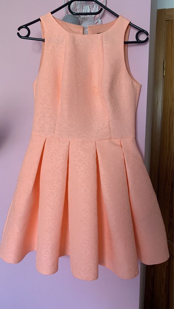 sukienka roz S -ROZKLOSZOWANA NEON 36