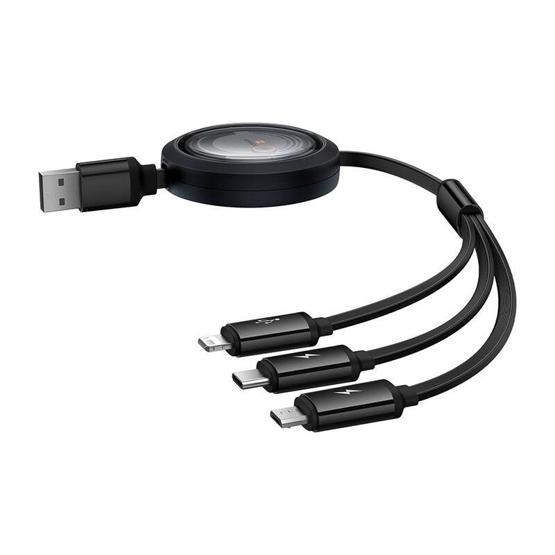 Kabel USB 3w1 Baseus Free2Draw USB do micro USB+Lightning+USB-C, 3.5A
