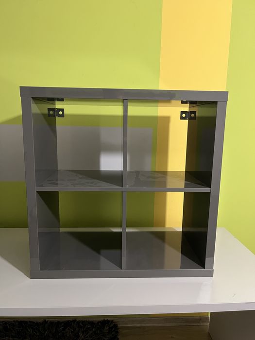 Regał ścienny 4 przegrody, ciemnoszary, 70x35x70 cm