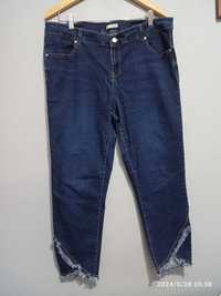 Spodnie 18 xxxl 46 jeansy wysoki stan skinny szarpane nogawki dżinsy