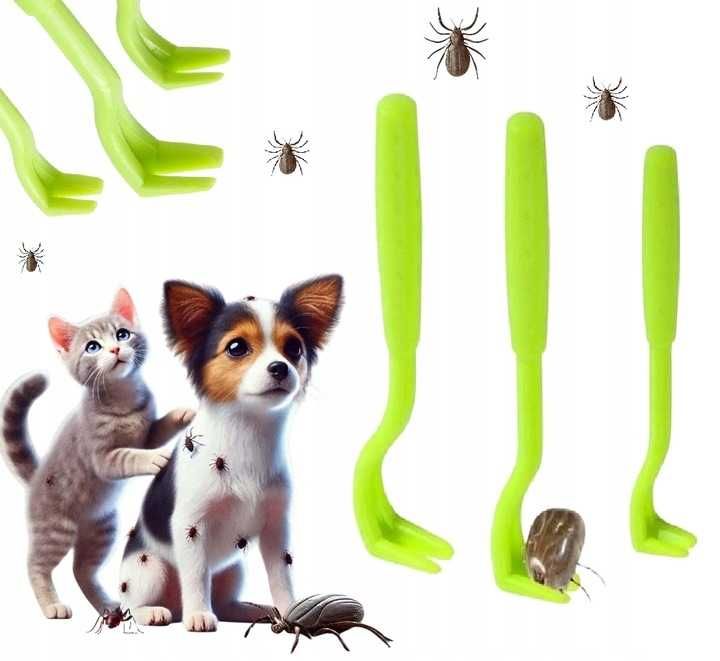 HACZYKI do Wyjmowania USUWANIA KLESZCZY ŁAPKI do Wyciągania kpl. 3 szt