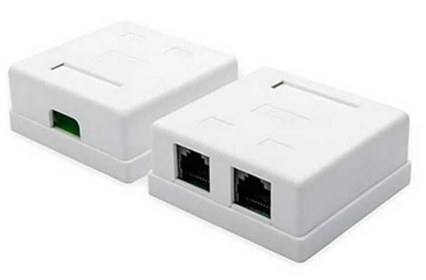 Розетка Atcom (15254) внешняя UTP 5e 2-порта RJ45