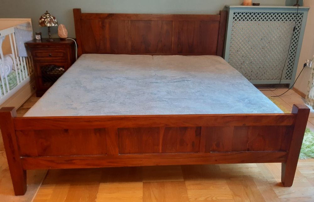 Łóżko drewniane kolonialne loft palisander indyjski