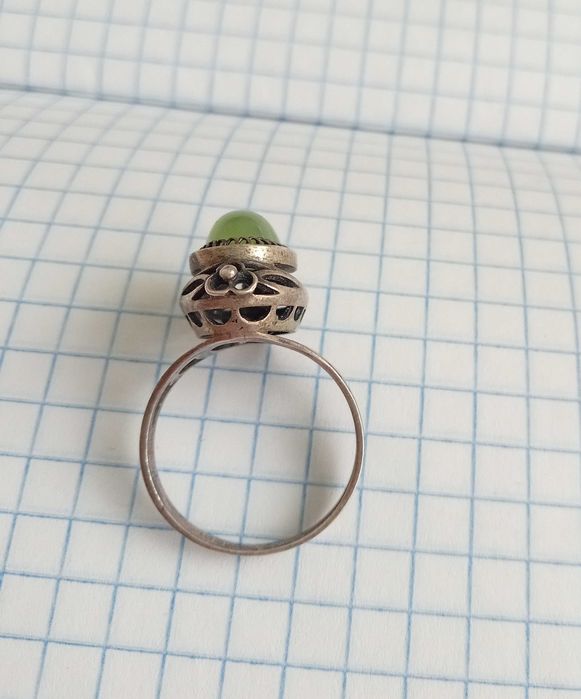 Перстень Кольцо Хризопраз Срібло 875 проба 9СЮ. СССР