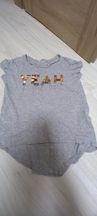 T shirt H&M dla dziewczynki na 170 cm wzrostu tył dłuższy szary
