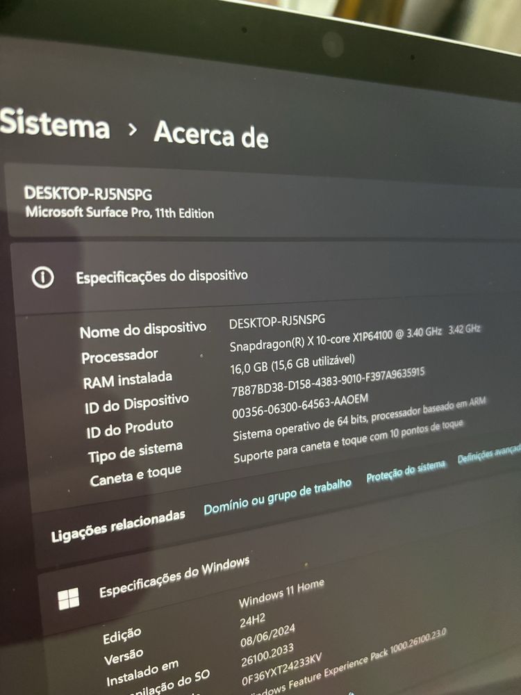 Surface Pro 11 em otimo estado