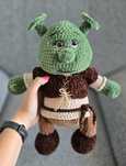 Shrek na szydełku, maskotka handmade