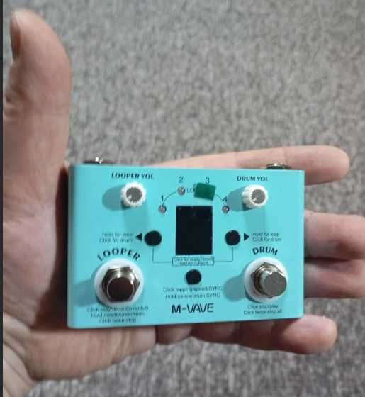 Педаль 2 в 1 Лупер+Drum машина на 30 пресетов MVAVE работает от TAPE C