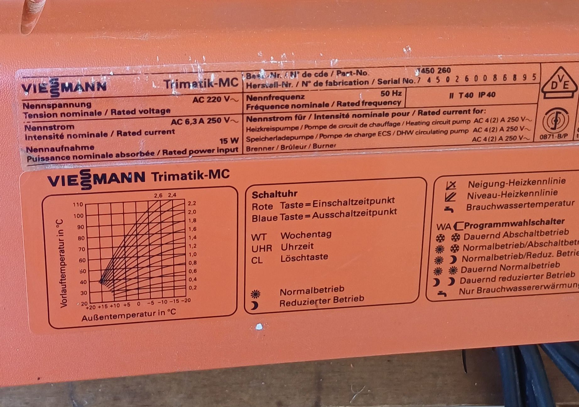Viessmann Trimatik MC sterownik programator regulator Vitola Atola