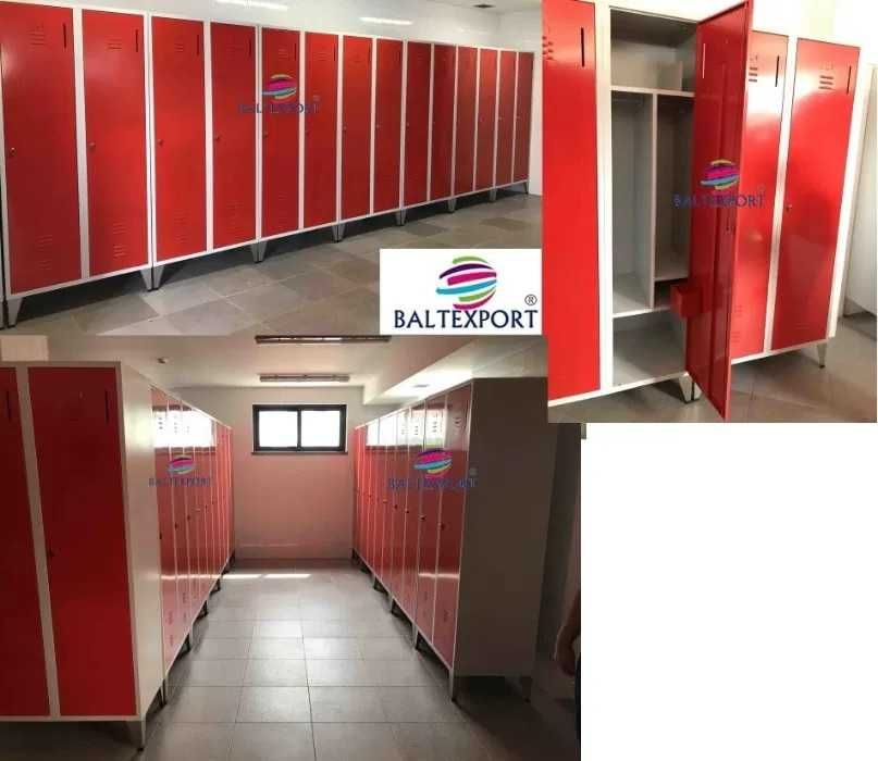 Vestiario Bombeiros Cacifos Individual Duplo Aço Cinza Portas Vermelho