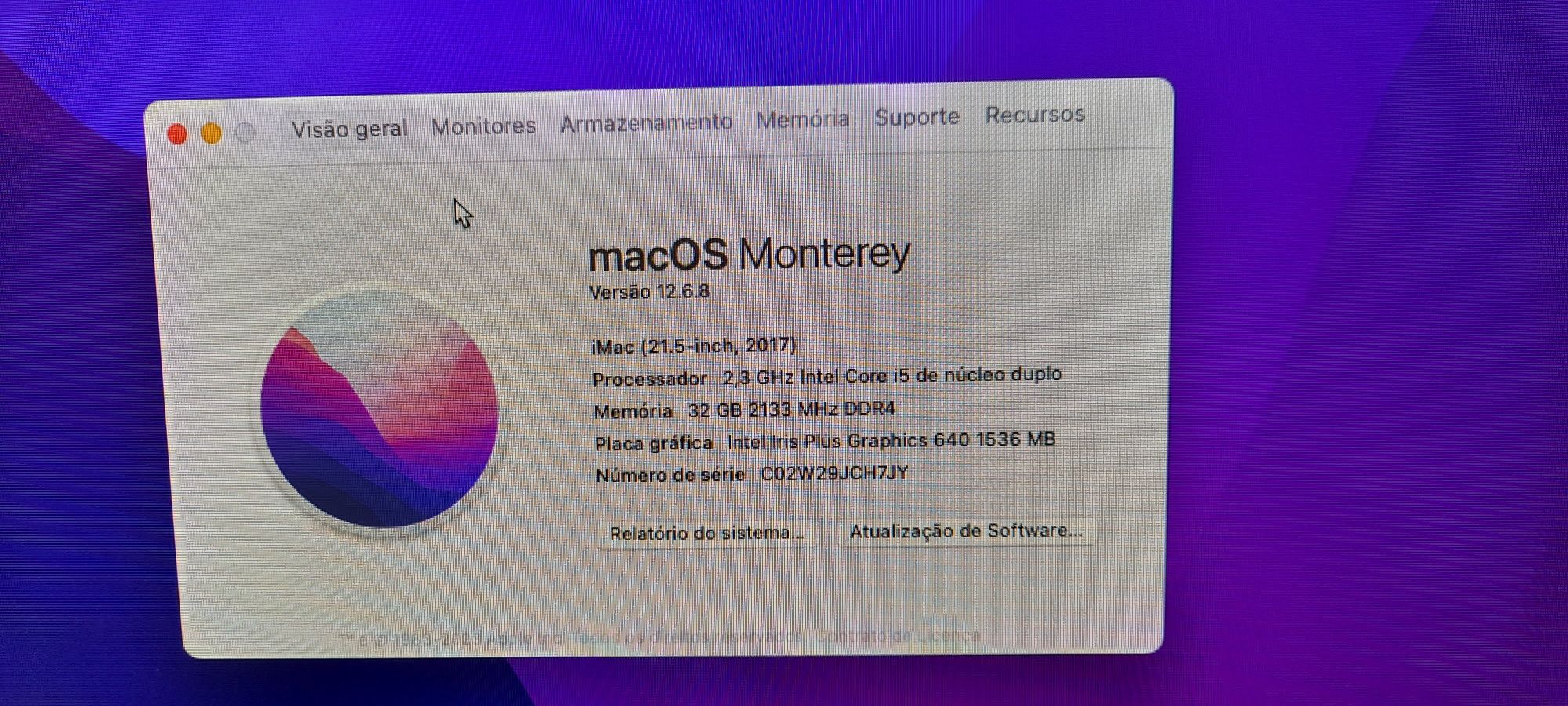 iMac 2017 21' 32GB 1TB