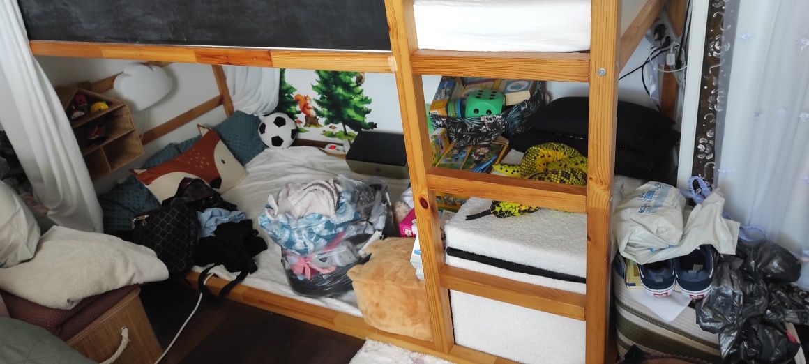 Łóżko piętrowe IKEA Kura z materacem