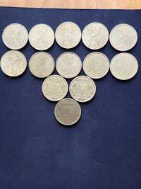 1 гривна 1996 года - 3 штук+10 монет юбилейные
