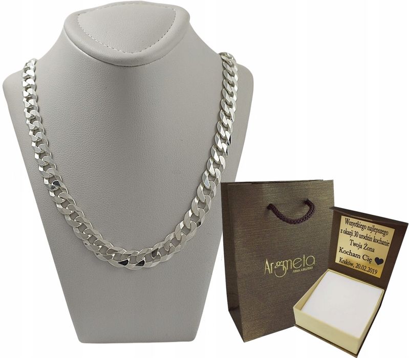 Łańcuszek Srebrny Pancerka Pełna 6,50 mm Grawer Gratis