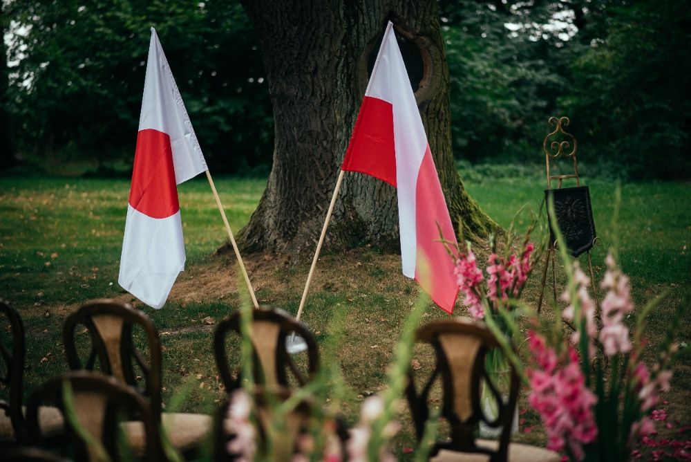 Dekoracje ślubne,Elegancka oficjalna flaga Polski i Japonii