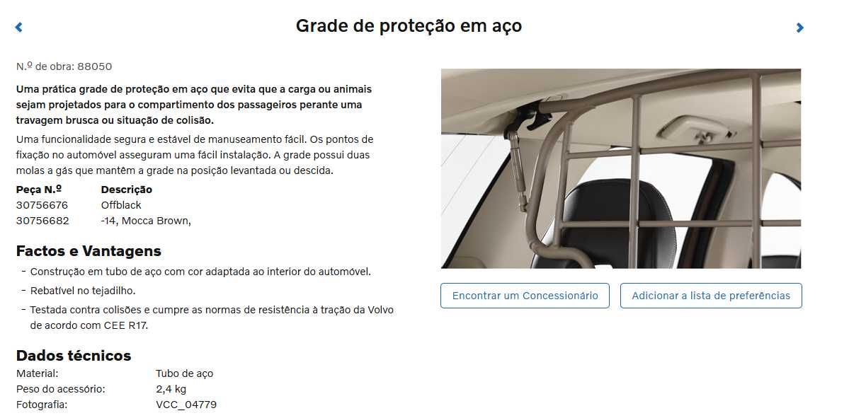 Volvo V60 Grade de proteção em aço (150€)