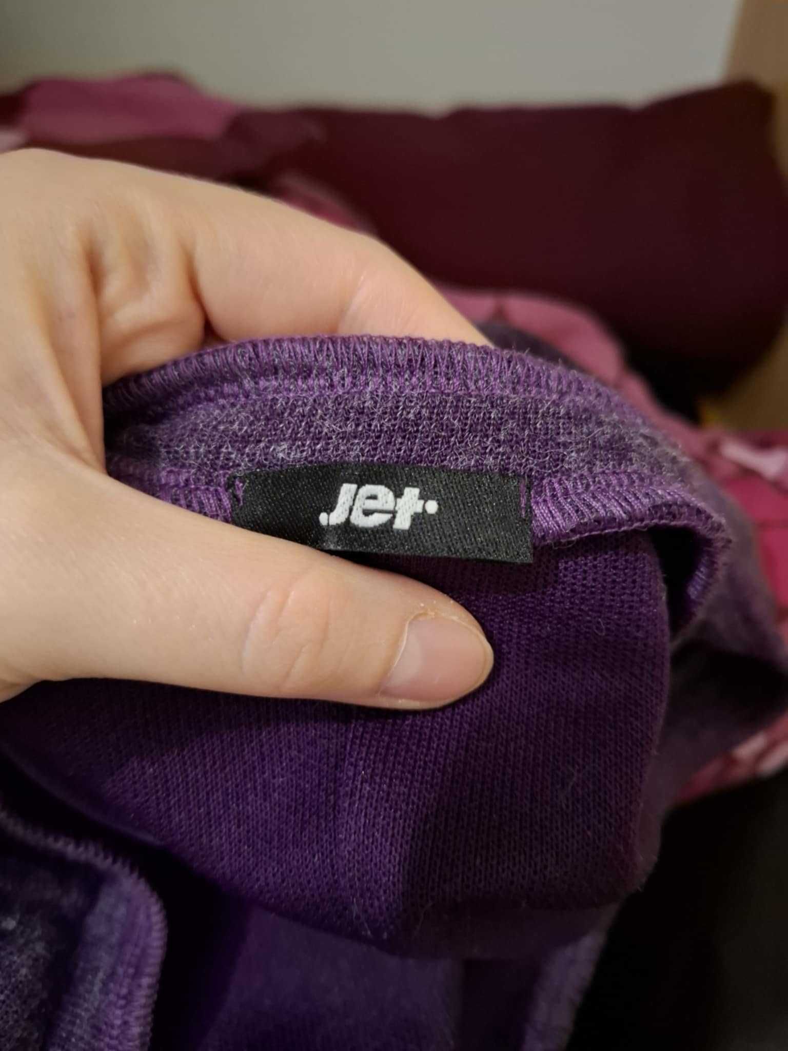 XXXL 46 Jet dzianinowa fioletowa sukienka do pracy do biura elegancka