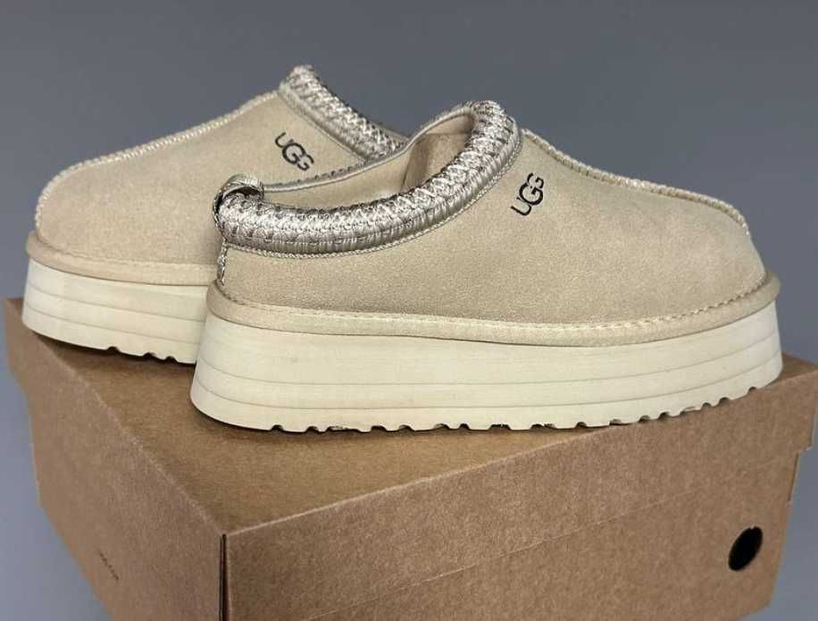 Женские зимние тапочки Ugg Tasman Platform Chestnut угги тасман уггі