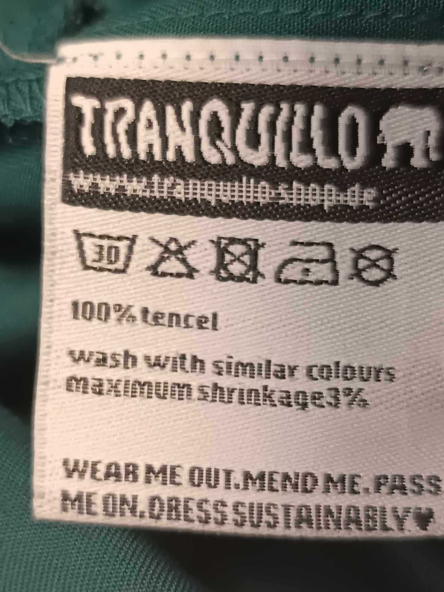 Piękna nowa sukienka z drapowaniami - 100% tencel -S/M - "Tranquillo".