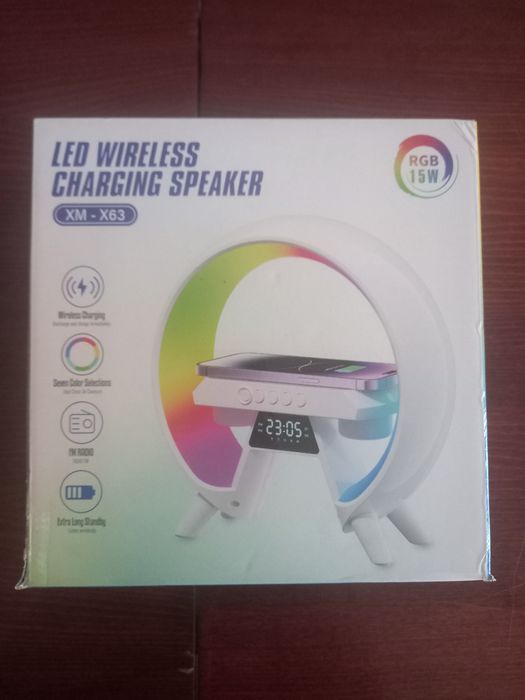 Лампа/нічник/годинник смарт із вбудованим акумулятором Smart RGB 15 W