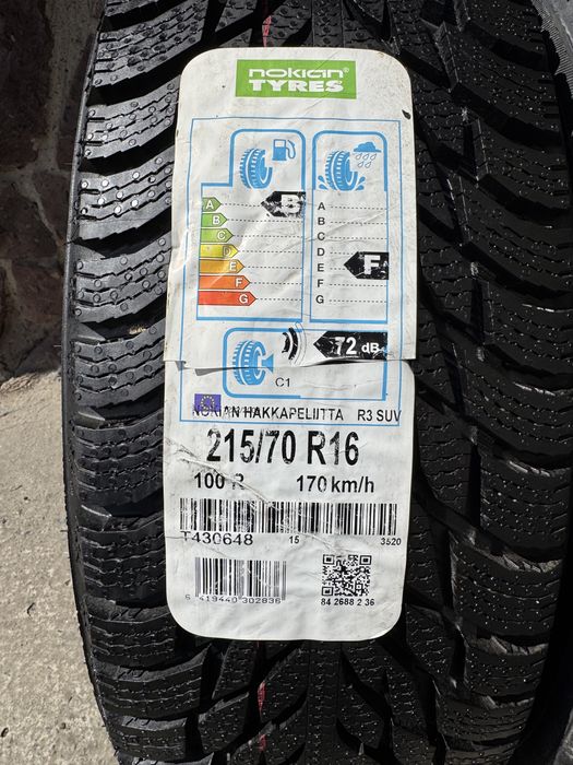 215/70R16 Nokian Hakkapeliitta R3 SUV 4шт Нові