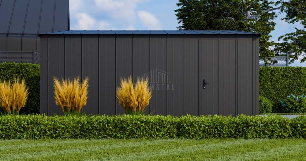 Garaż blaszany 5x4 brama segmentowa drzwi blacha na rąbek dach TS1086