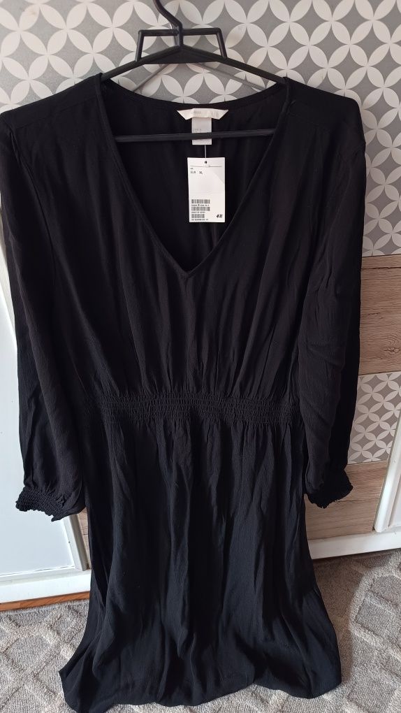 Czarna sukienka h&m xl  nowa z metka