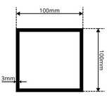 Profil aluminiowy 100x100mm Grubość: 3mm Długość: 2,9m |Prof Zamknięty