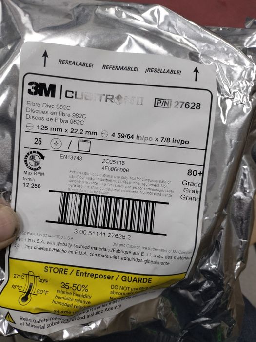 Фибровый круг 3M™ Cubitron™ II 982C ø125мм*22мм 80+